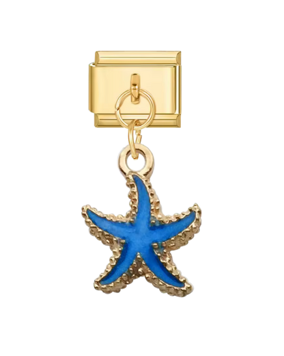 Colgante estrella de mar azul golden