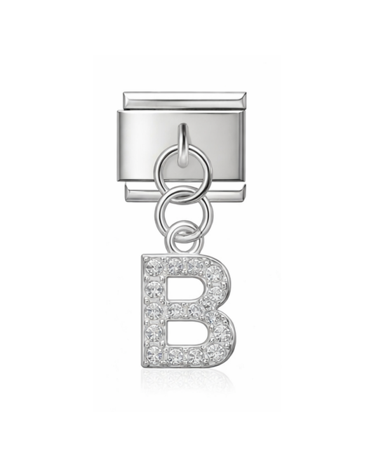 Colgante letras circonia silver