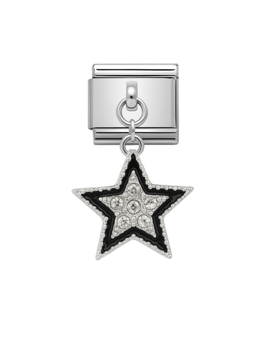 Colgante estrella black & silver