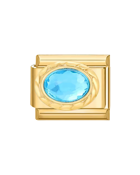 Sky blue stone golden charm