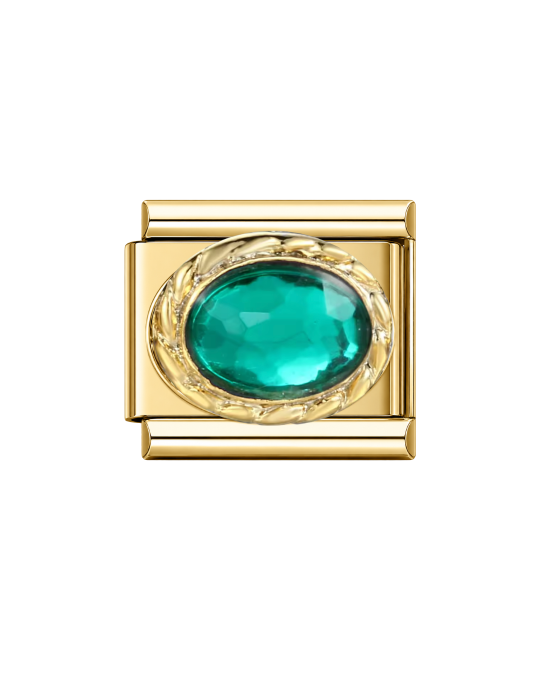 Green golden stone charm