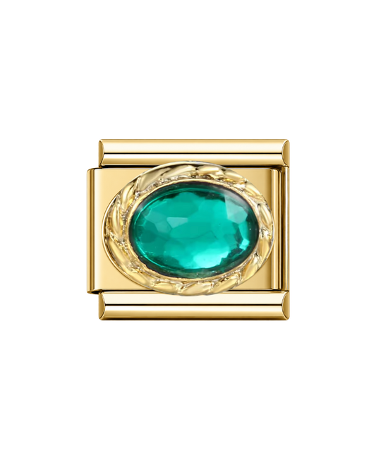 Green golden stone charm