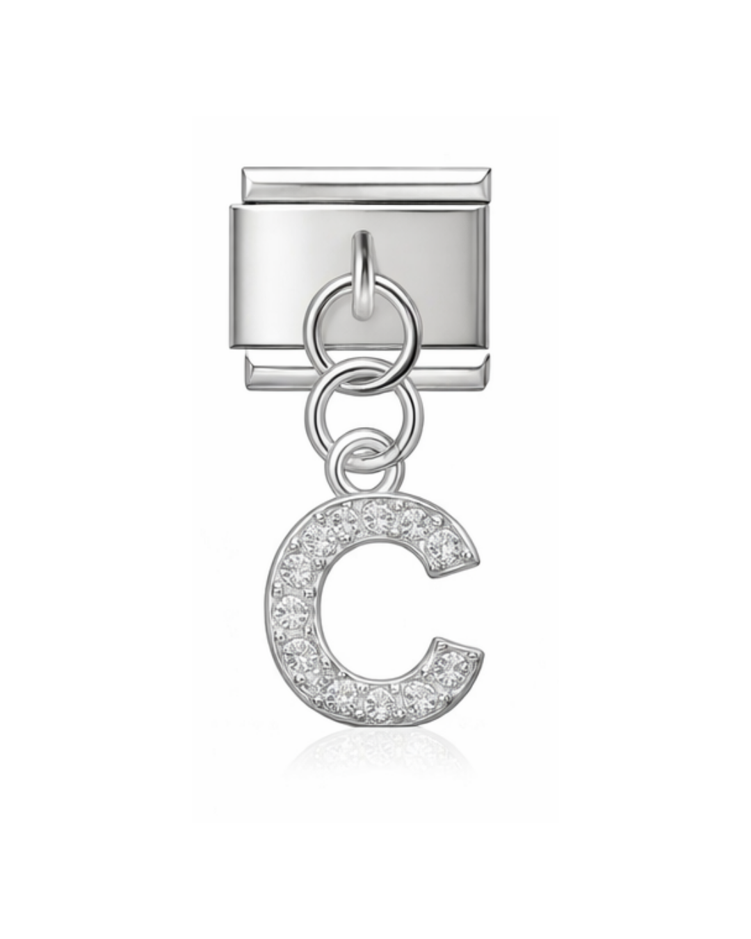 Colgante letras circonia silver