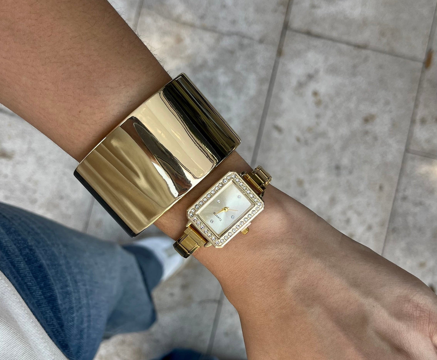 Italian Watch Square Golden