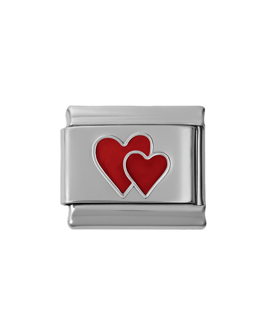 Corazones enlazados charm
